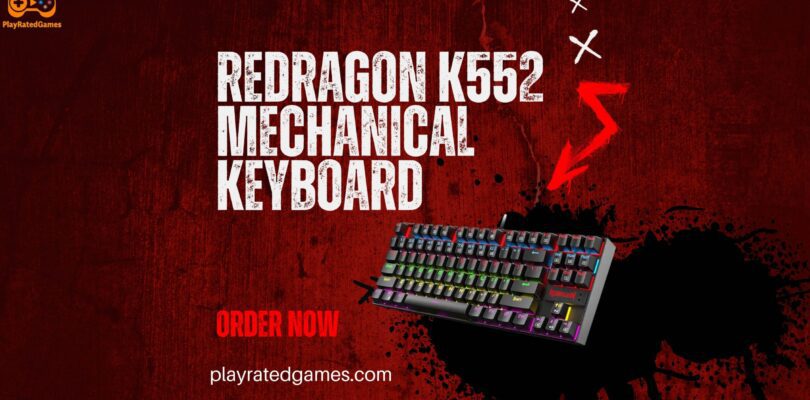 Redragon K552 Compact Mechanical Gaming Keyboard with RGB backlighting and red switches in black