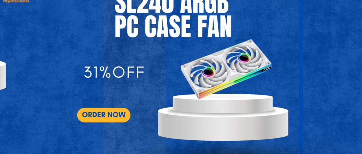 SL120 ARGB PC Case Fan with Infinity Mirror Design and Digital RPM Display