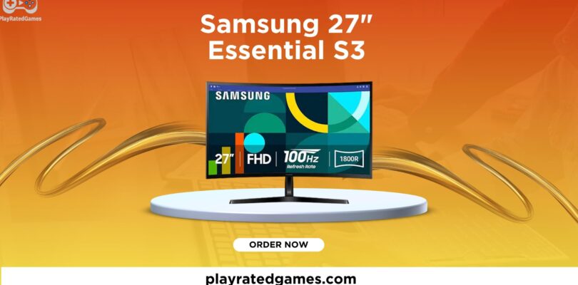 Samsung 27-inch Essential S3 curved monitor with 100Hz refresh rate and Full HD resolution