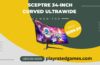 Sceptre 34-Inch Curved Ultrawide WQHD Monitor displaying vibrant desktop screen with curved design