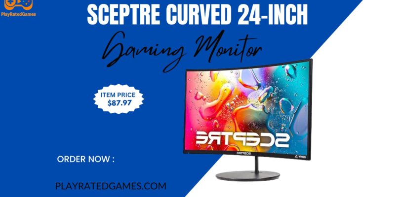 Sceptre 24-inch Curved Gaming Monitor with 1080p Display and Built-in Speakers