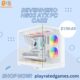 Sevenhero H602 ATX Gaming PC Case with Panoramic Tempered Glass and 5 ARGB Fans