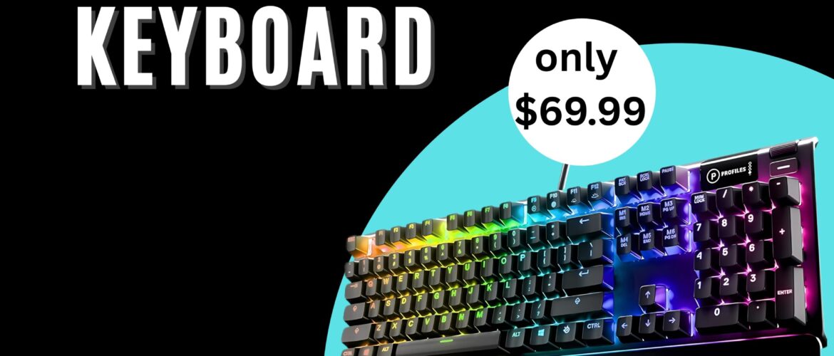 SteelSeries Apex 5 Hybrid Mechanical Gaming Keyboard with RGB lighting and OLED display
