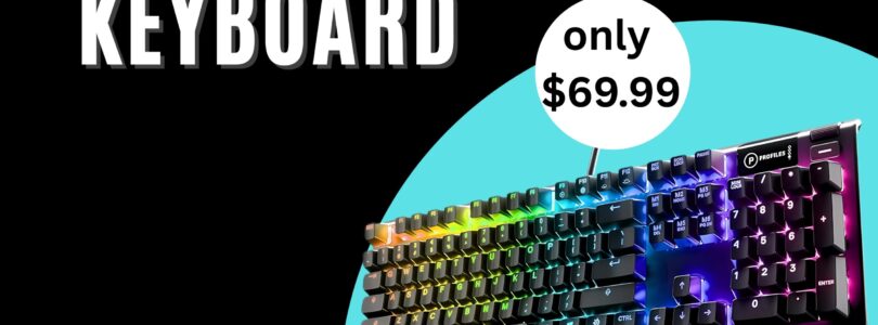 SteelSeries Apex 5 Hybrid Mechanical Gaming Keyboard with RGB lighting and OLED display