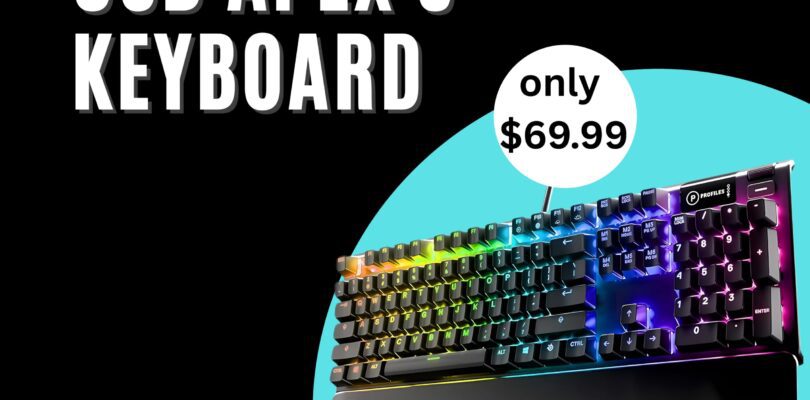SteelSeries Apex 5 Hybrid Mechanical Gaming Keyboard with RGB lighting and OLED display