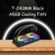 T-240MM Black ARGB Liquid CPU Cooler with Temperature Display and Dual 240mm Fans
