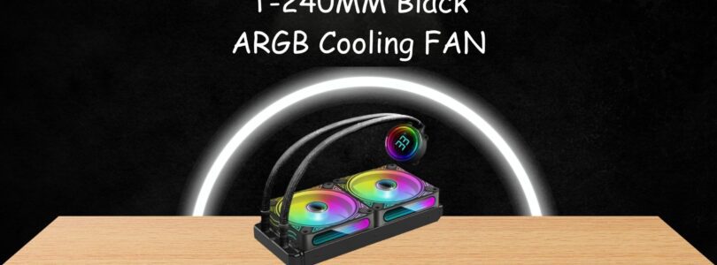 T-240MM Black ARGB Liquid CPU Cooler with Temperature Display and Dual 240mm Fans