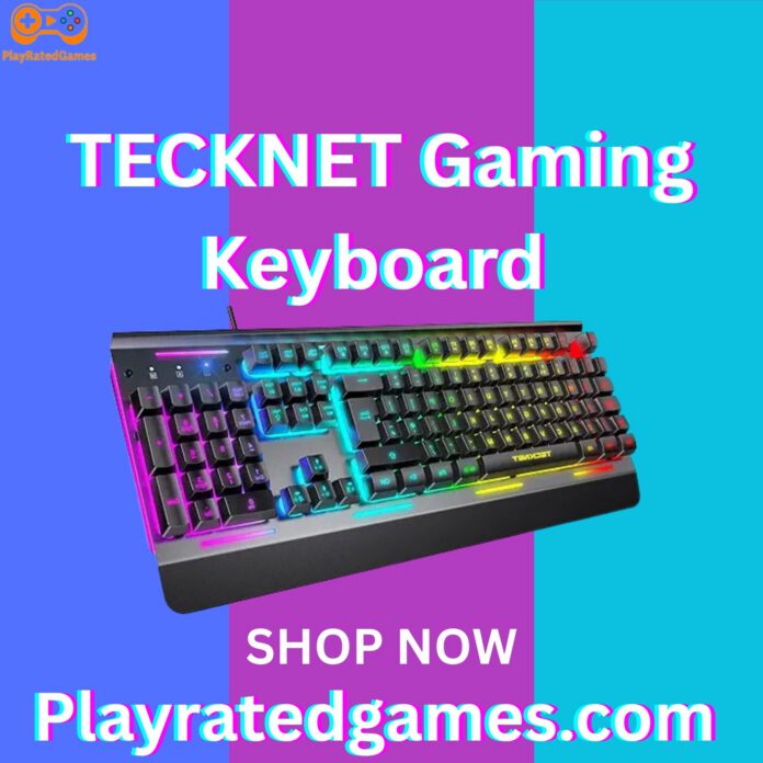 TECKNET RGB Backlit Gaming Keyboard with Mechanical Feel and Anti-Ghosting Keys