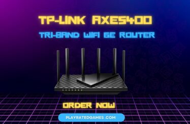 TP-Link AXE5400 Tri-Band WiFi 6E Router Archer AXE75 black wireless router with antennas
