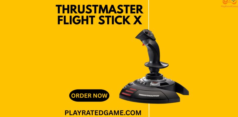 Thrustmaster T.Flight Stick X USB joystick for PC and PS3, featuring ergonomic design and throttle control