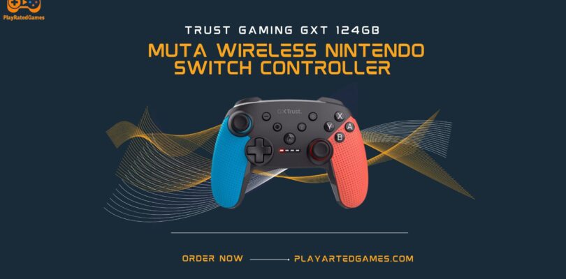 Black AXYBCOOL Wireless Switch Controller with LED lights and ergonomic design for Nintendo Switch and PC gaming