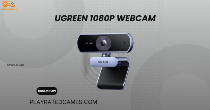 UGREEN Full HD 1080P Webcam with Dual Noise-Canceling Microphones and Privacy Cover