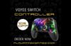 Black VOYEE wireless Switch controller with RGB LED lighting, shown with glowing lightning bolt design.