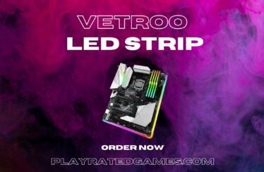 Vetroo 21.7-inch 5V 3-Pin Addressable RGB LED Strip with mounting brackets