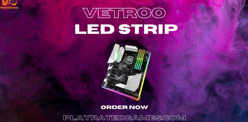 Vetroo 21.7-inch 5V 3-Pin Addressable RGB LED Strip with mounting brackets