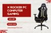 "X Rocker Sigma Gaming Office Chair in Black with RGB LED Headrest and Adjustable Armrests"