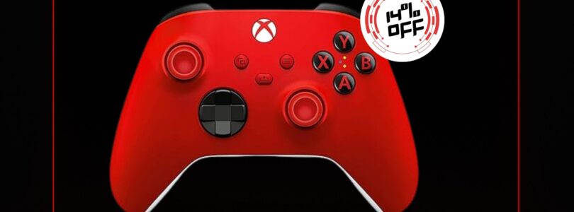 Xbox Core Wireless Gaming Controller in Pulse Red color, compatible with Xbox and multiple platforms.