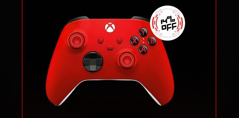 Xbox Core Wireless Gaming Controller in Pulse Red color, compatible with Xbox and multiple platforms.