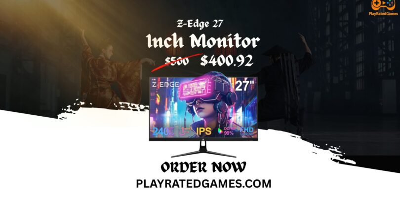 27-inch Z-Edge UG27QF 144Hz QHD Gaming Monitor in Matte Black with Frameless IPS Display