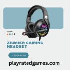 ZIUMIER Z20 green gaming headset with over-ear design, RGB LED lighting, and noise-canceling microphone