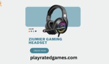 ZIUMIER Z20 green gaming headset with over-ear design, RGB LED lighting, and noise-canceling microphone