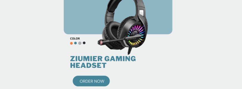 ZIUMIER Z20 green gaming headset with over-ear design, RGB LED lighting, and noise-canceling microphone