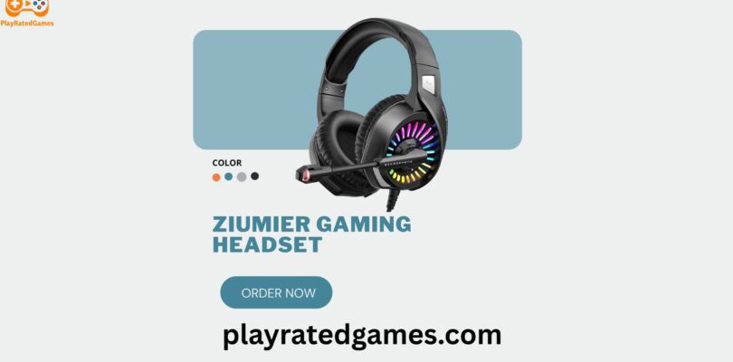 ZIUMIER Z20 green gaming headset with over-ear design, RGB LED lighting, and noise-canceling microphone