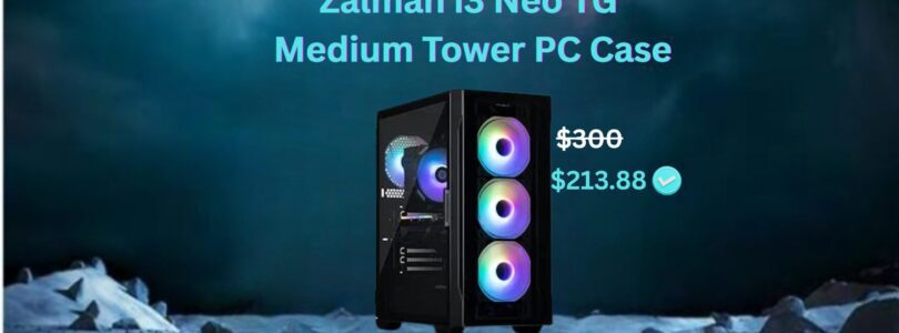 Zalman i3 NEO ATX Mid Tower Gaming PC Case with RGB fans and tempered glass panel