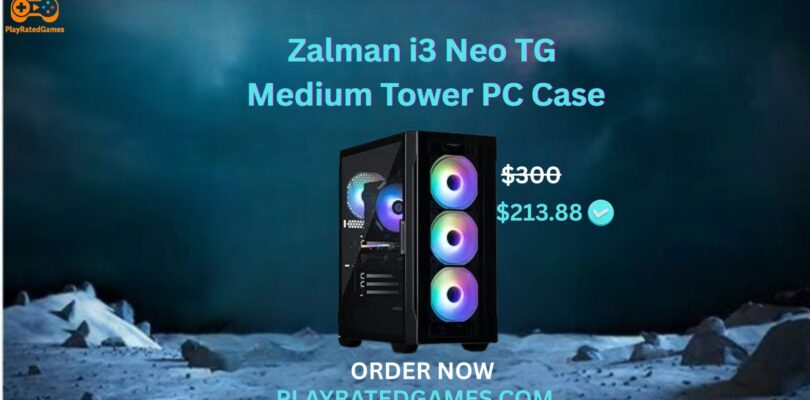 Zalman i3 NEO ATX Mid Tower Gaming PC Case with RGB fans and tempered glass panel
