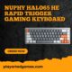 NuPhy Halo65 HE Rapid Trigger Gaming Keyboard with RGB lighting and magnetic switches in grey