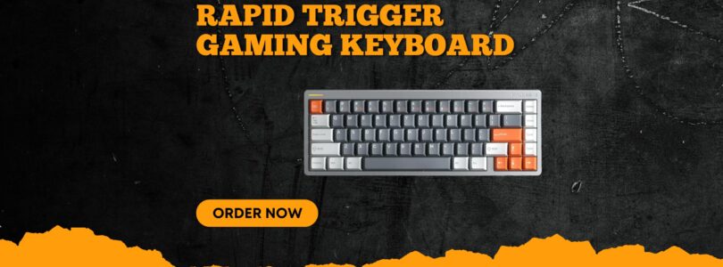 NuPhy Halo65 HE Rapid Trigger Gaming Keyboard with RGB lighting and magnetic switches in grey