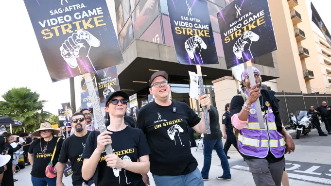 SAG-AFTRA actors protest against the unethical us of AI in gaming