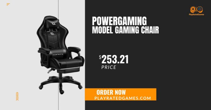 Morkprism black and red PU leather gaming chair with footrest, massage lumbar support, and ergonomic reclining design