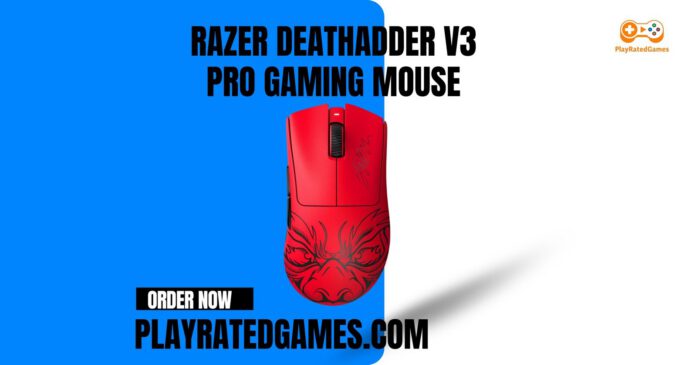 Razer DeathAdder V3 Pro – Faker Edition | 63g | 30K DPI | HyperSpeed Wireless Razer DeathAdder V3 Pro Wireless Gaming Mouse – Faker Edition in red and black design with ergonomic shape and 5 programmable buttons