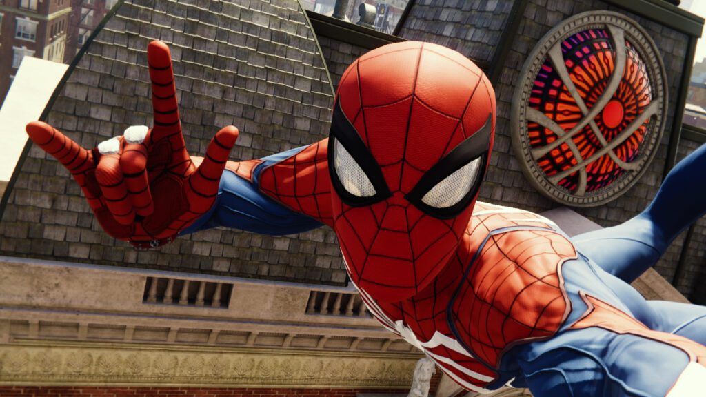 Spider-Man taking a selfie