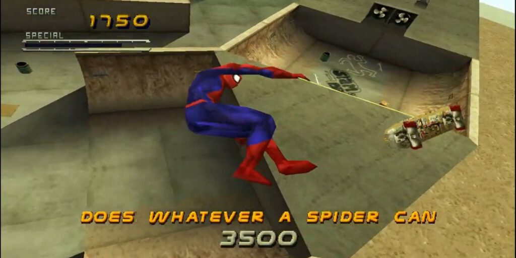 Spider-man gaming in Tony Hawk's Pro Skater