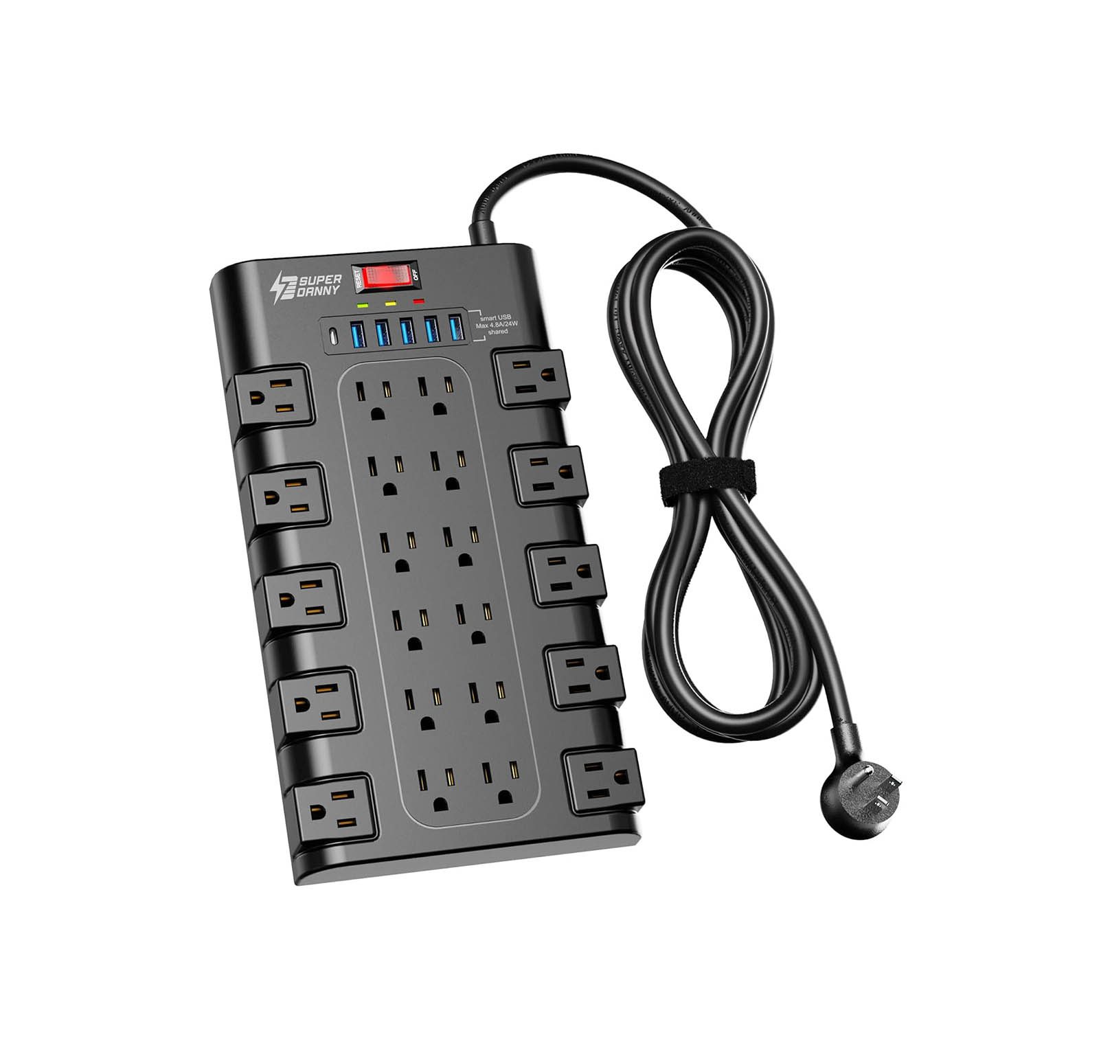 SUPERDANNY Power Strip with USB
