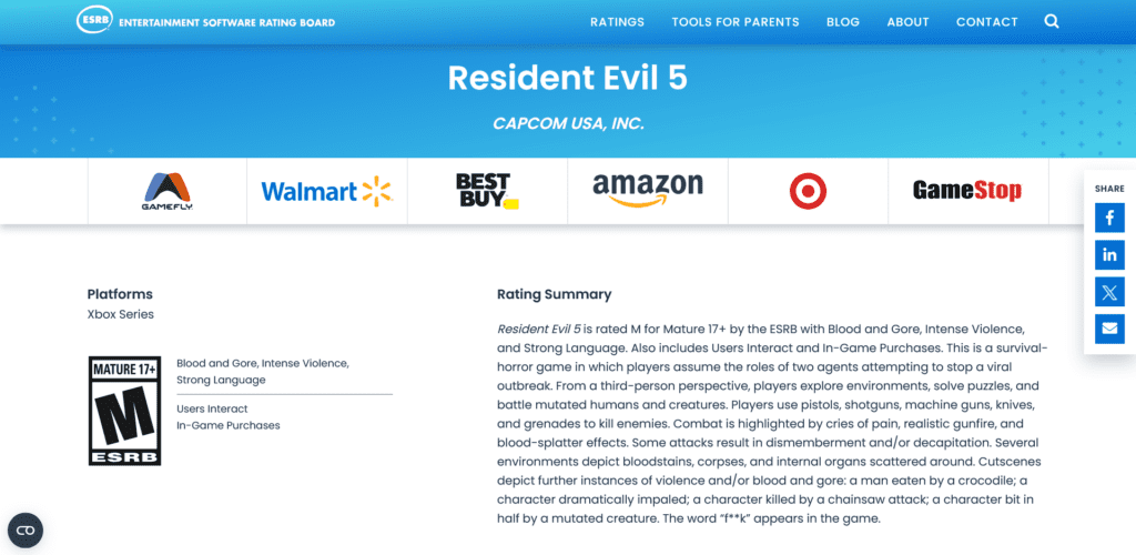 Resident Evil 5 appears in a new ESRB listing, fueling rumors of a remake
