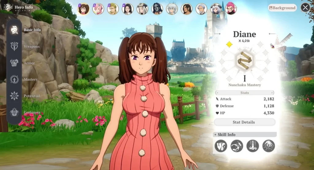 Best Builds For Diane in Seven Deadly Sins Origin