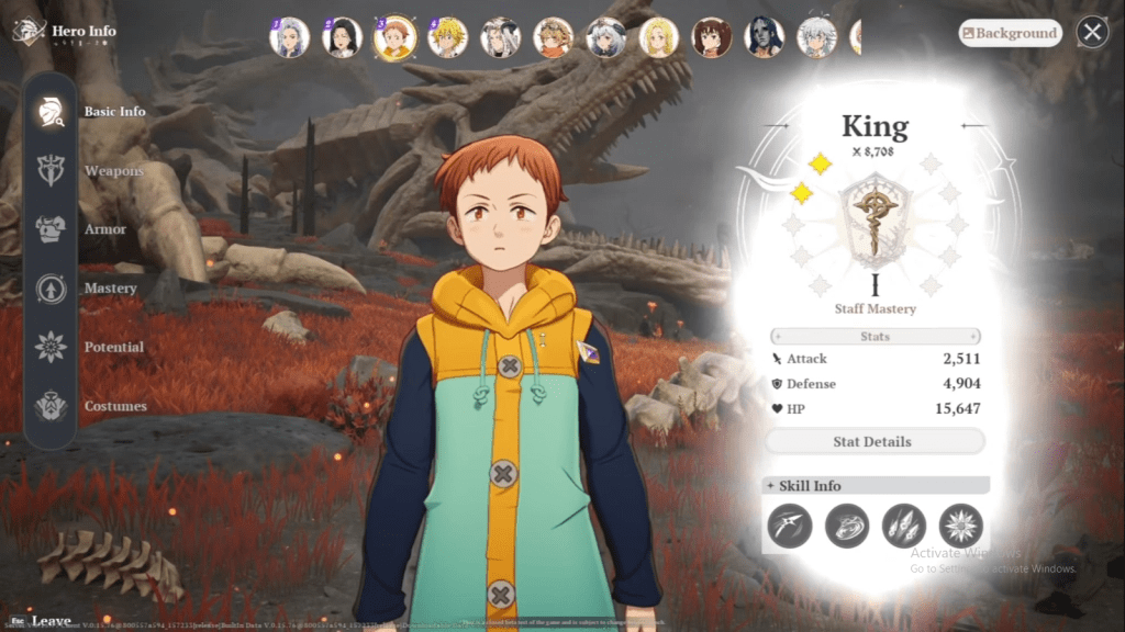 Best Build For King in Seven Deadly Sins Origin